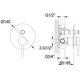 Kohlman axel black zestaw prysznicowy podtynkowy z deszczownicą 30cm czarny mat qw210abr30