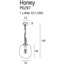 Maxlight honey amber p0297 lampa wisząca