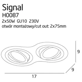 Maxlight signal ii h0087 oprawa podtynkowa czarna