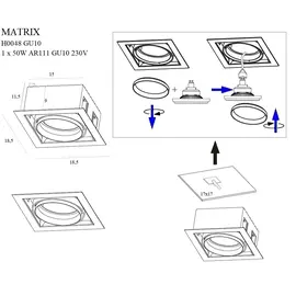 Maxlight matrix i h0048 oprawa podtynkowa czarna