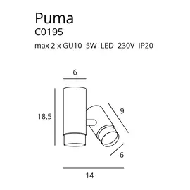 Maxlight puma c0195 plafon