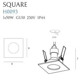 Maxlight square h0093 oprawa podtynkowa czarna ip44