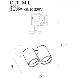 Maxlight otium ii s0011 reflektor do szynoprzewodu czarny