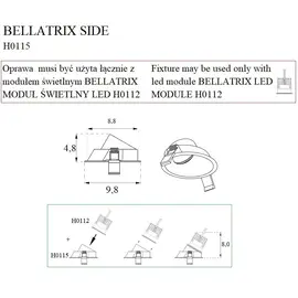 Maxlight bellatrix  h0115 oprawa wpustowa side biała - bez modułu świetlnego led h0112