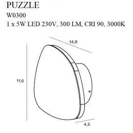 Maxlight puzzle w0300 kinkiet czarny