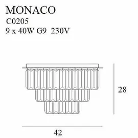 Maxlight monaco c0205 plafon złoty ø 42 cm