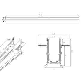 Maxlight magnetic mt0007 szyna magnetyczna podtynkowa 2m czarna