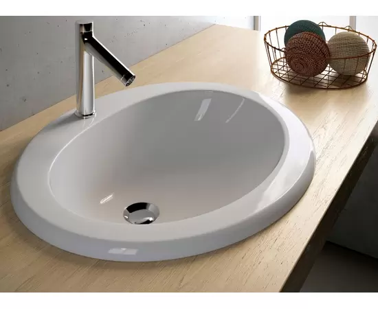 Olympia Ceramica Linea lavabi 58x49cm Umywalka wpuszczana w blat biała