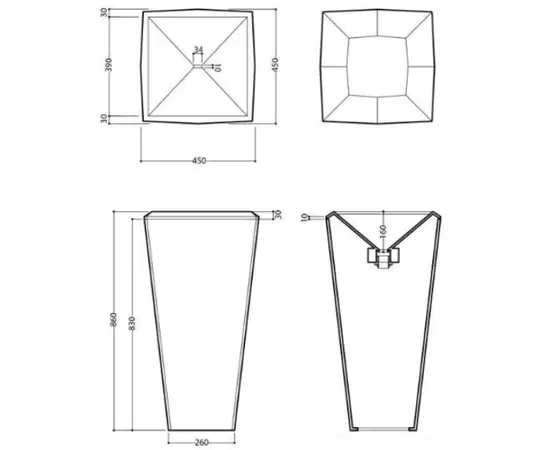 Olympia Ceramica Crystal 45x45x86cm Umywalka wolnostojąca biała