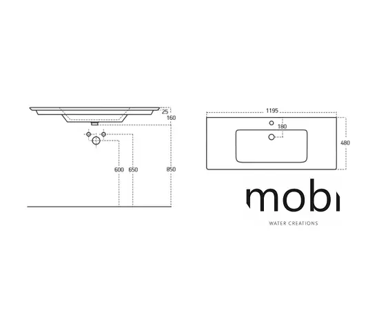 Mobi Linea umywalka wpuszczana w blat