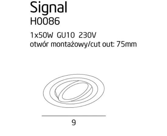 MAXLIGHT Signal I H0086 oprawa podtynkowa czarna