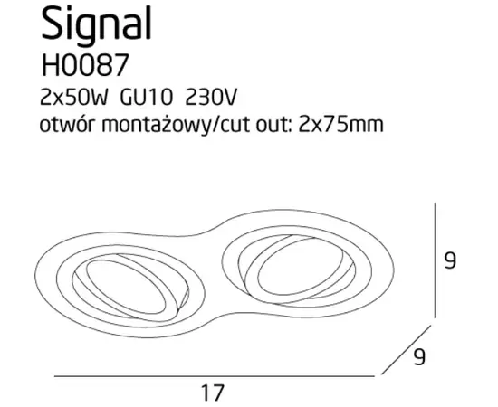 MAXLIGHT Signal II H0087 oprawa podtynkowa czarna