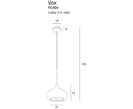 MAXLIGHT Vox P0304 lampa wisząca chrom