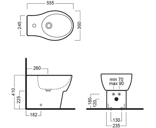 Hatria Nido 55,5x36cm Bidet stojący biały