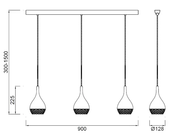 Mantra Khalifa 5161 lampa wisząca 3L chrom