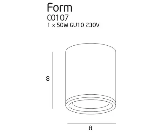 MAXLIGHT FORM LAMPA SUFITOWA C0107 IP65