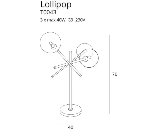 MAXLIGHT LOLLIPOP BLACK T0043 LAMPA BIURKOWA