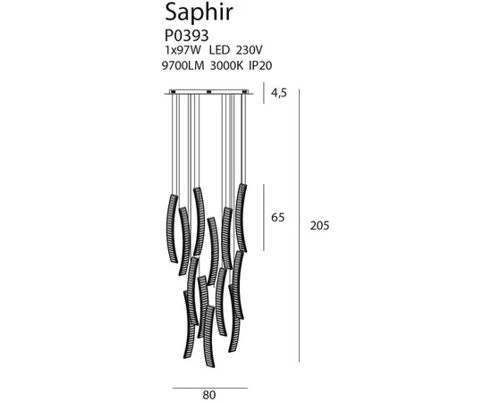 SAPHIR P0393 LAMPA WISZĄCA