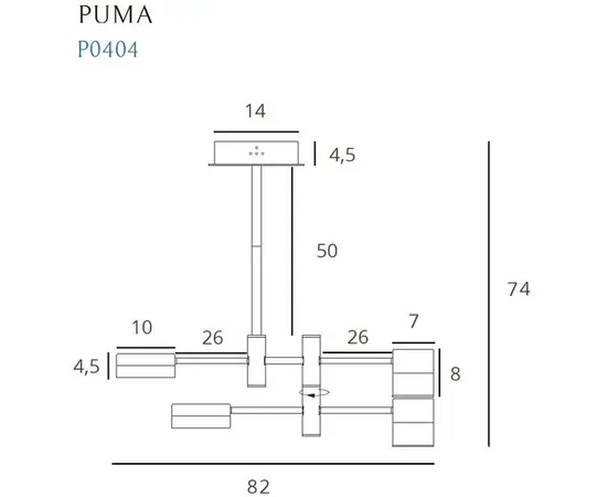 MAXLIGHT PUMA P0404 LAMPA WISZĄCA