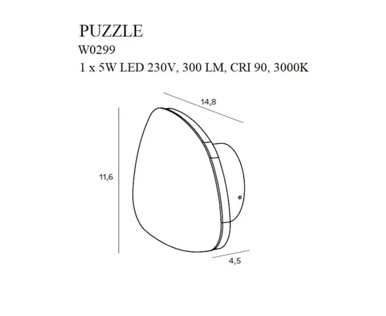 Maxlight Puzzle S W0299 Kinkiet Biały