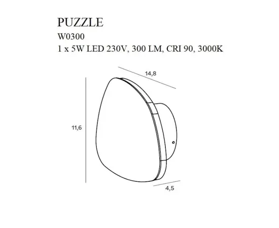 Maxlight Puzzle S W0300 Kinkiet Czarny