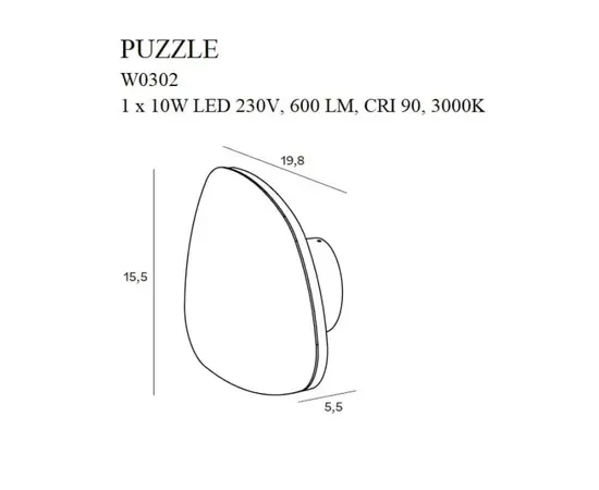 Maxlight Puzzle M W0302 Kinkiet Czarny