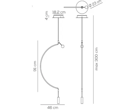 Axolight Liaison M1 46cm Lampa Wisząca Czarno-Złota SP LIAI M 1