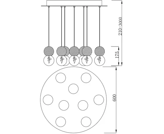 Mantra Galaxia 9 Lampa Wisząca 7621