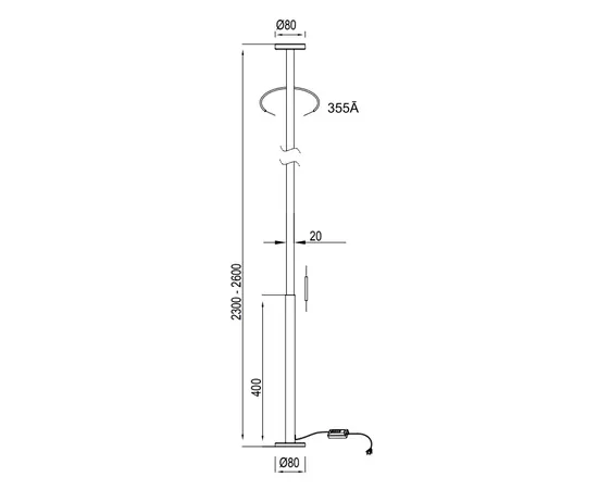 Mantra Vertical Lampa Podłogowa Czarna 7354