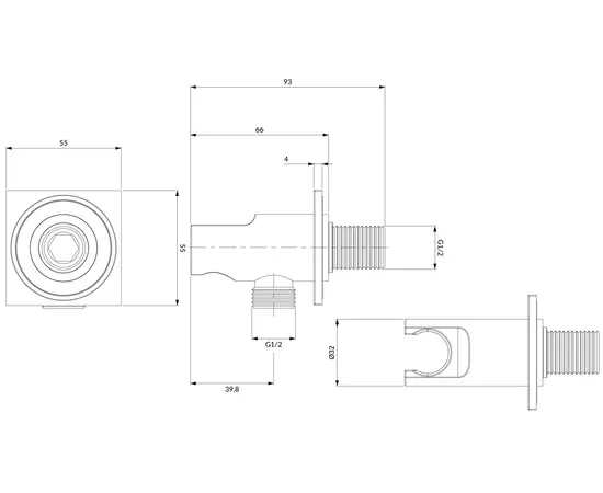 Omnires Contour Przyłącze Kątowe Chrom 8873C/KCR