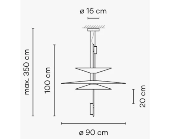 Vibia Flamingo lampa wisząca Złota 153020/1B