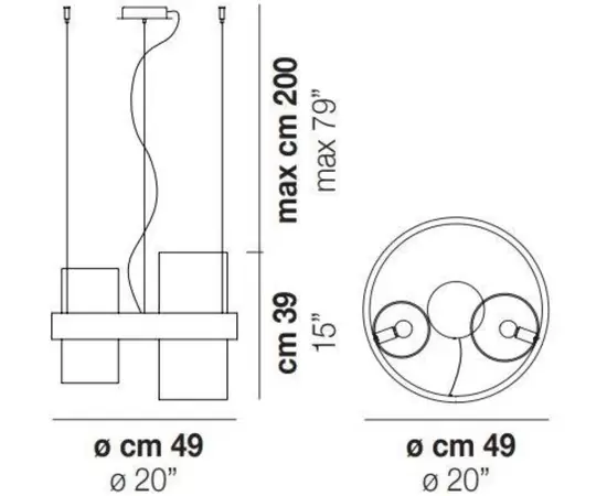 Vistosi Armonia Lampa Wisząca ARMONIASP50CRCRNR