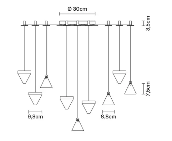 Fabbian Tripla Lampa Wisząca F41 G05 11