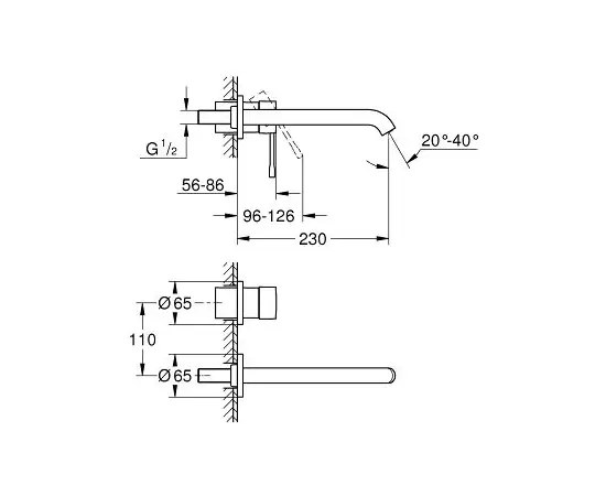 Grohe Essence Bateria Umywalkowa Podtynkowa Stal Nierdzewna