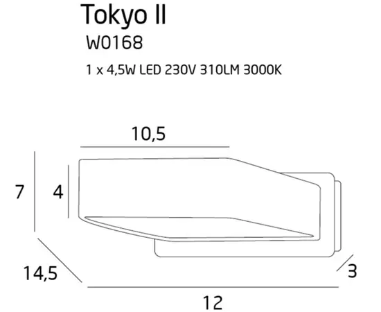 Maxlight tokyo ii w0168 kinkiet biały