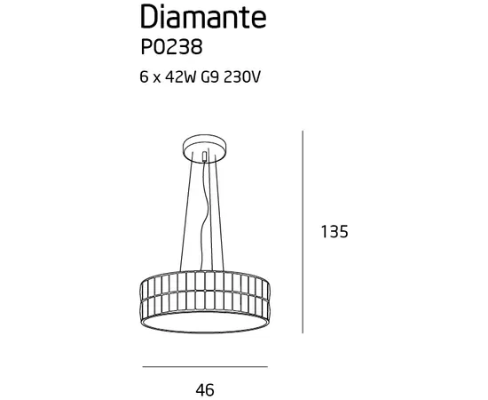 Maxlight diamante p0238 lampa wisząca duża