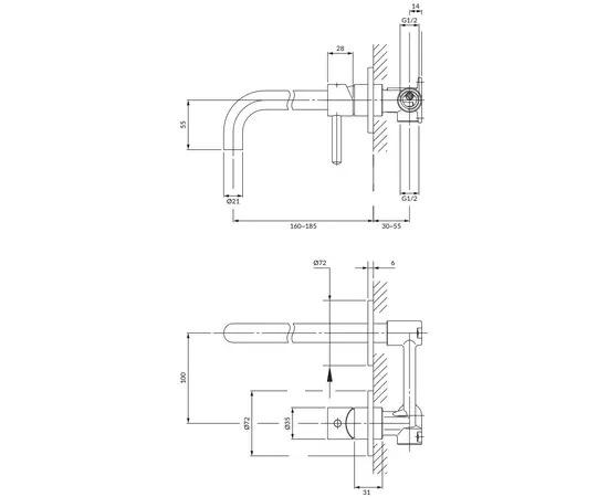 Omnires y bateria umywalkowa podtynkowa nikiel y1215hni