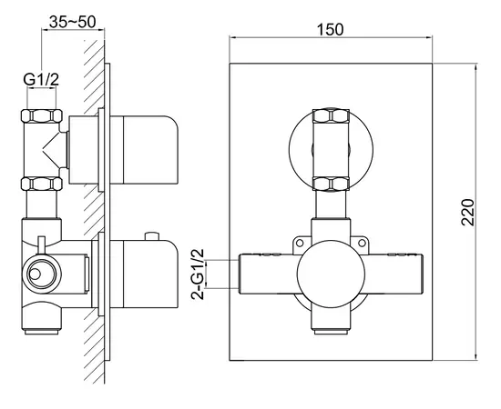 Kohlman excelent bateria prysznicowa termostatyczna podtynkowa chrom qw431h