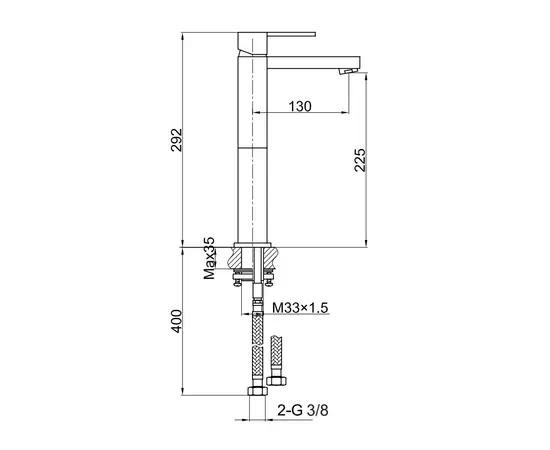 Kohlman excelent bateria umywalkowa wysoka chrom qb170h