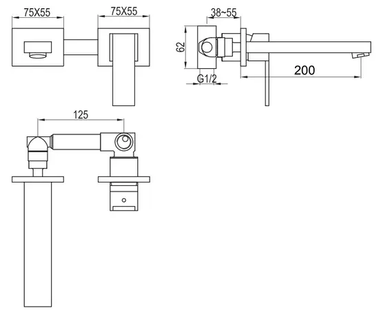 Kohlman excelent bateria umywalkowa podtynkowa chrom qw183h