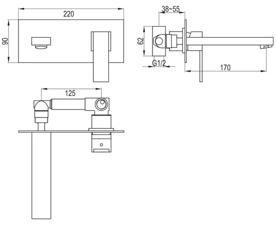 Kohlman excelent bateria umywalkowa podtynkowa chrom qw185h