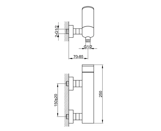 Kohlman foxal bateria prysznicowa ścienna chrom qw120f