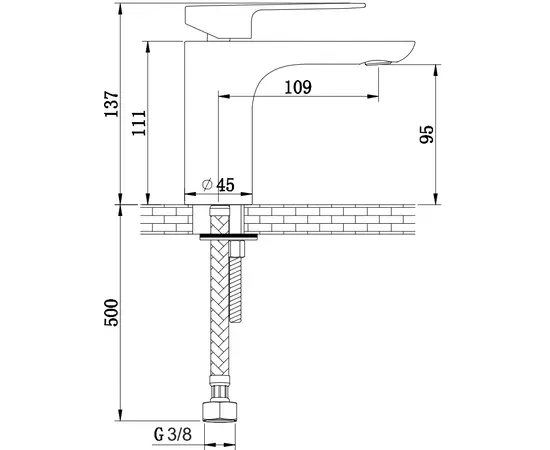 Kohlman proxima bateria umywalkowa niska chrom qb100p