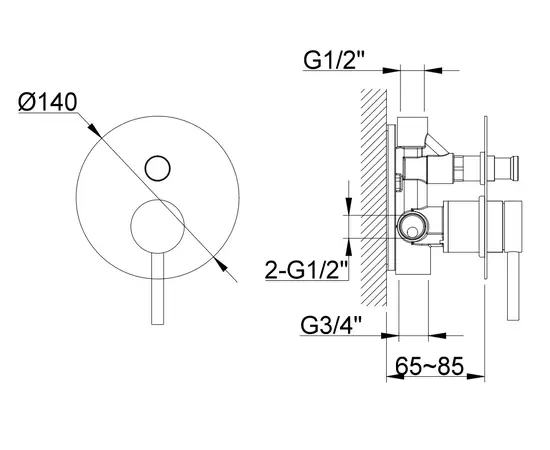 Kohlman axel zestaw prysznicowy podtynkowy z deszczownicą 25cm chrom qw210ar25