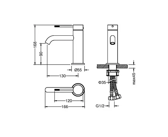 Mobi northern copper brushed bateria umywalkowa niska mosiądz szczotkowany nb4215cb