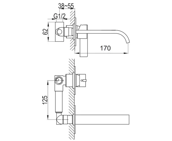 Kohlman dexame bateria umywalkowa podtynkowa chrom qw180d