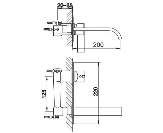 Kohlman dexame bateria umywalkowa podtynkowa chrom qw188d