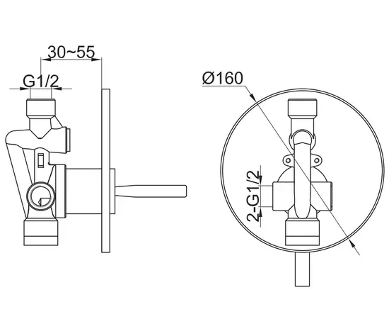 Kohlman maxima bateria prysznicowa podtynkowa chrom qw220m