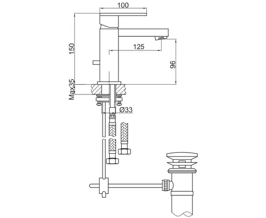 Kohlman nexen bateria umywalkowa niska chrom qb100u