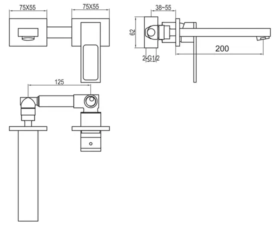 Kohlman nexen bateria umywalkowa podtynkowa chrom qw183u